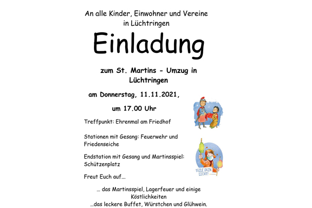 Einladung St. Martins Umzug